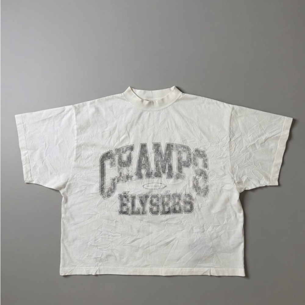 Balenciaga Unisex White T-Shirt 
Champs-élysées Size L NWT